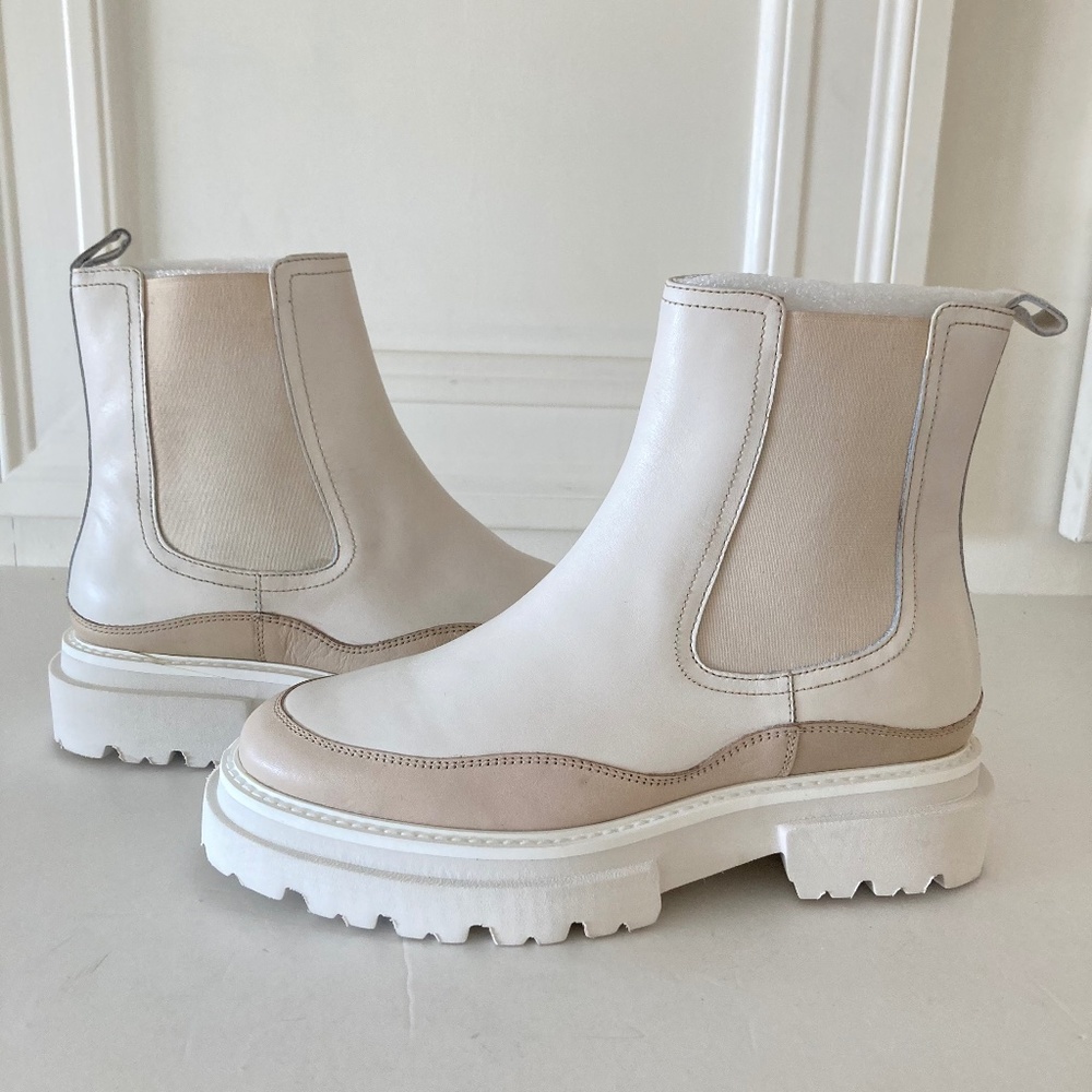 Anthropologie Seychelles Savor The Moment Creme Lug Boots Sz 7.